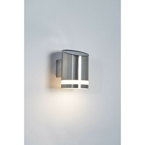 Forum Trimdon Applique Solaire Extérieure LED 3000k Down Acier Satiné IP44