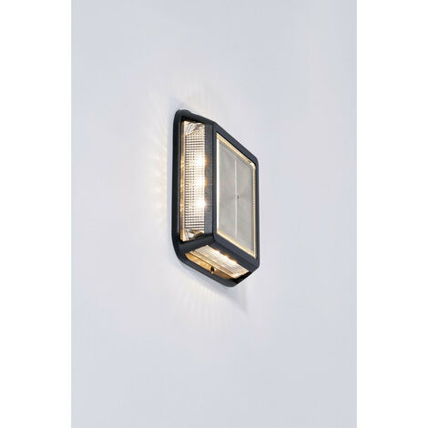 Forum Tanfield Applique Murale Extérieure Encastrée LED Solaire 3000k Noir IP65