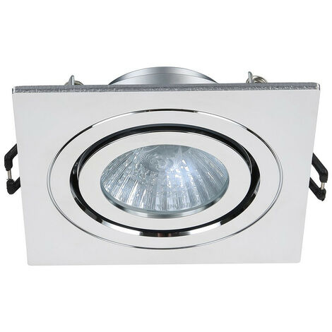 Spot En Or Encastrable Carré Blanc GU10 100x100mm