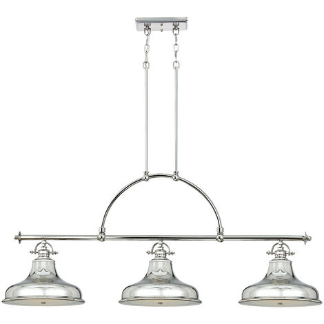 Elstead Emery - Lustre à 3 ampoules à suspension argenté, E27