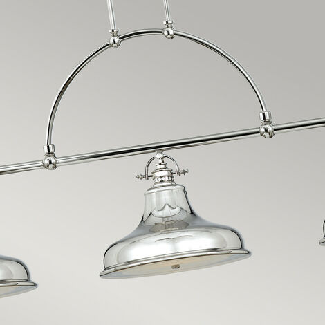Elstead Emery - Lustre à 3 ampoules à suspension argenté, E27