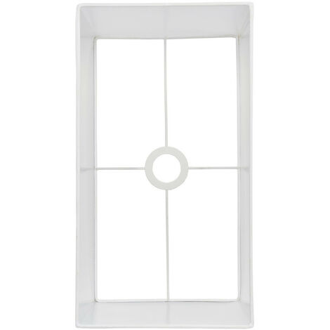 Abat-jour En Textile Blanc Avec Bordure En Métal Chromé