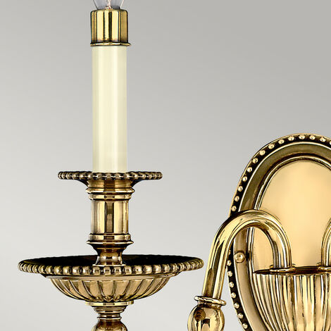 Elstead Cambridge  - Applique murale à 2 ampoules pour bougie d'intérieur en laiton bruni avec abat-jour, E14