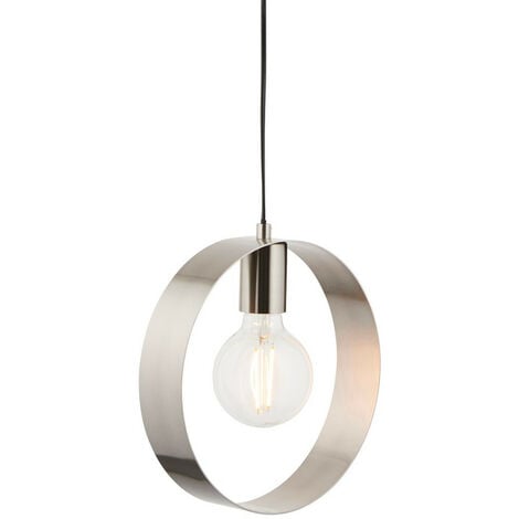 Endon Hoop - Plafonnier à 1 ampoule, nickel brossé, E27