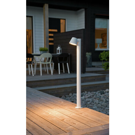 Konstsmide Trieste Borne lumineuse d'extérieur moderne courte blanche, IP44