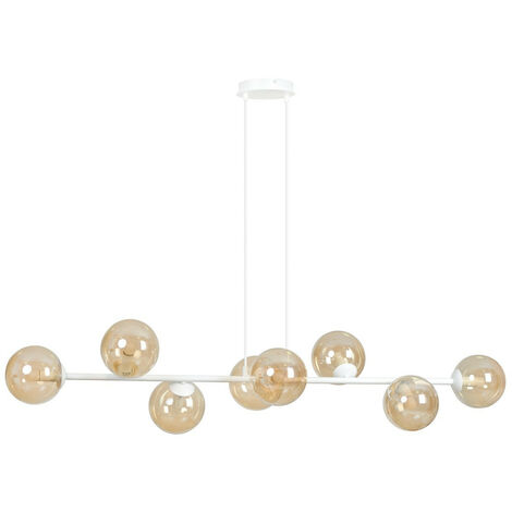 Abat-jour Globe En Verre Ambré - 150 Mm De Diamètre - Pour Suspension, Lampe De Salon, Chambre, Bureau - Remplacement Décoratif - 9