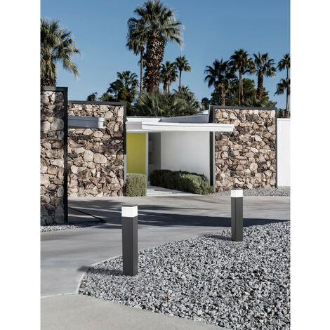 Merano Atlanta Borne extérieure 80 cm aluminium gris foncé, LED claire ...