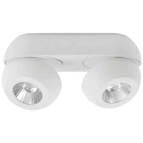 Double spot LED GU10 blanc ou noir orientable 2x5W