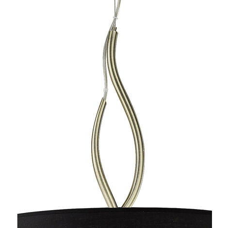 Inspired Mantra Fusion Ninette Ninette Suspension 4 Lumières E27 Avec Abat-Jour Noir Laiton Antique