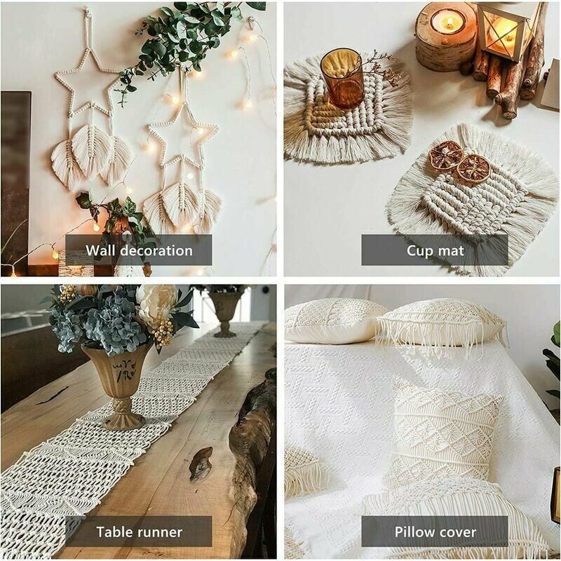 Lot De 18 Fils De Coton Pour Macramé - 2 Mm X 30 M, 18 Couleurs, Pour DIY, Décoration Bohème, Bijoux