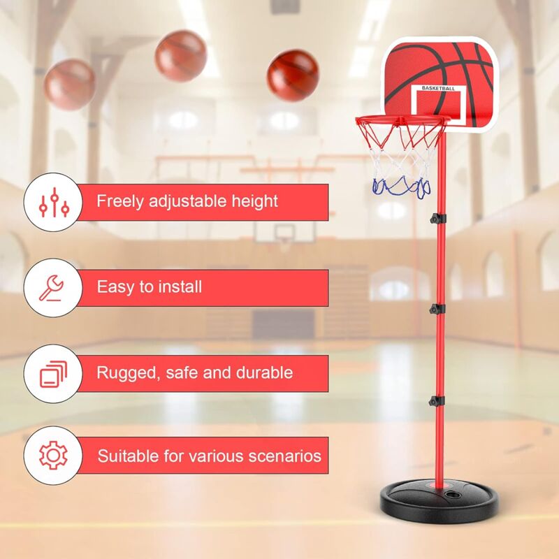 Panier De Basket Réglable En Hauteur 40-140 Cm Pour Enfants - Support