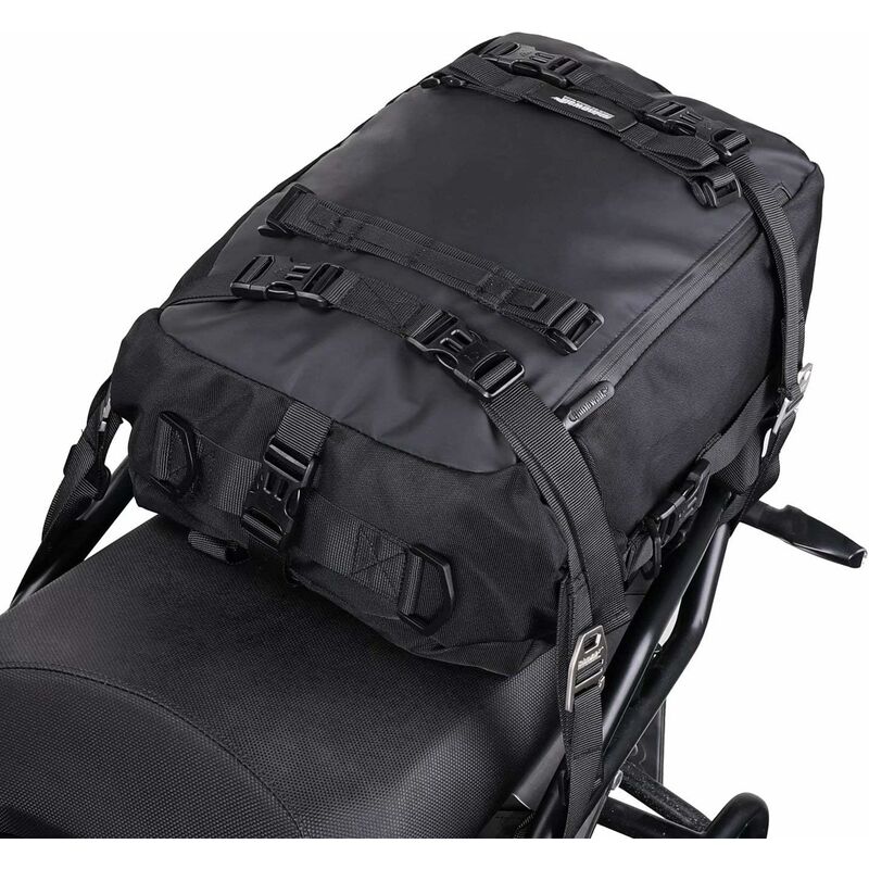 Multifonctionnel sac de moto moto bagages 20L moto sacoches de selle sacs  porte-bagages sac arrière Noir-Fei Yu