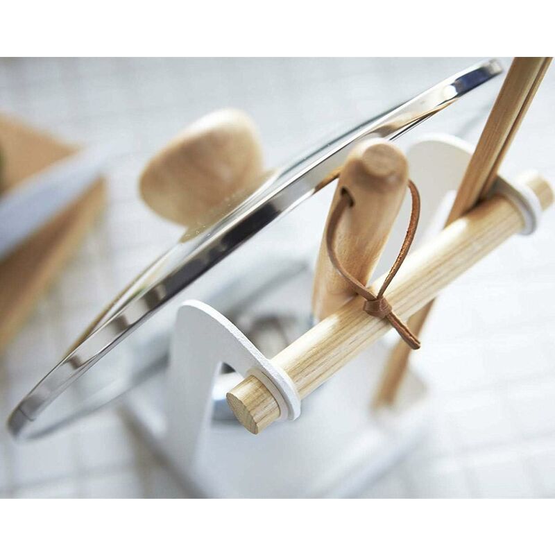 FHISKUNYU Support De Couvercle Multifonction Blanc, Organisateur