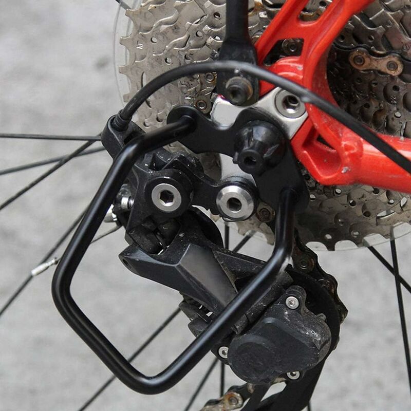 Protège Dérailleur Arrière Vélo, Acier Inoxydable, Pour Route Et VTT, Argent/noir