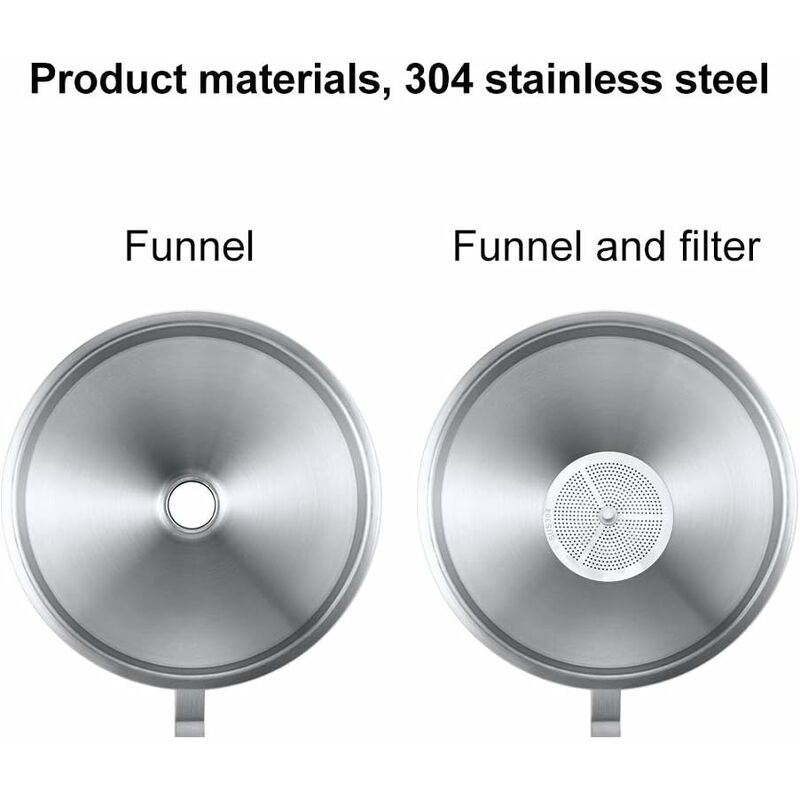 Entonnoir en acier inoxydable de 5 pouces avec filtre alimentaire à 300  mailles