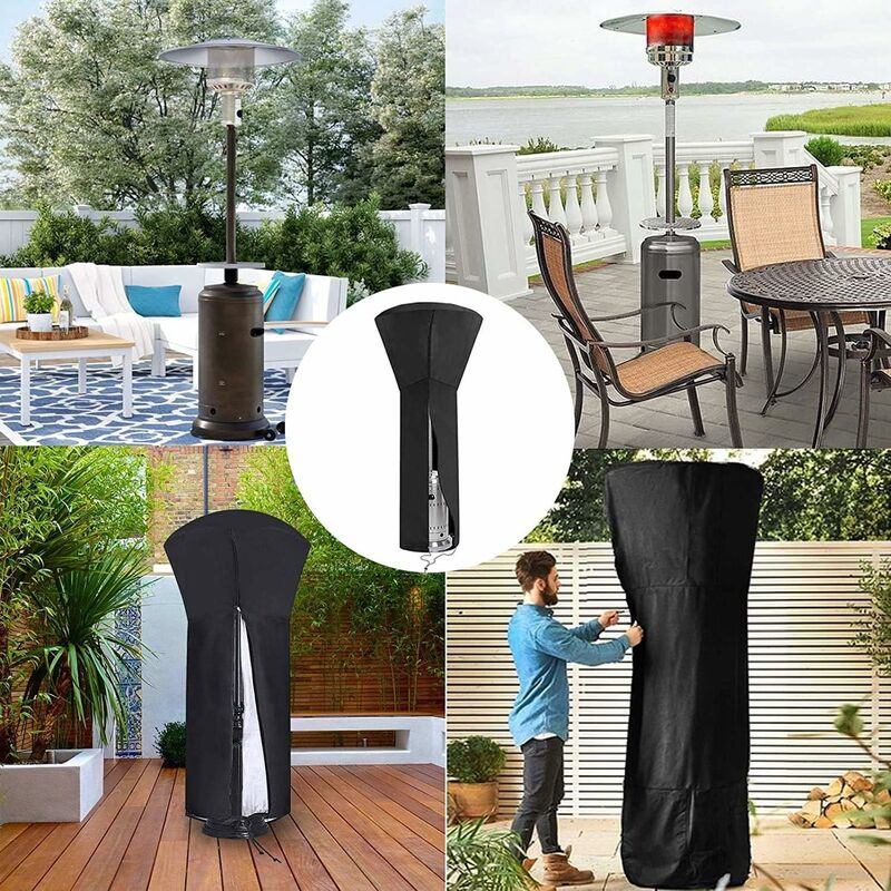 Housse De Protection Pour Chauffage D'extérieur - Imperméable Oxford 420D, Résistante Aux UV - Dimensions ~96.5x61x61 Cm - Fermeture éclair Latérale