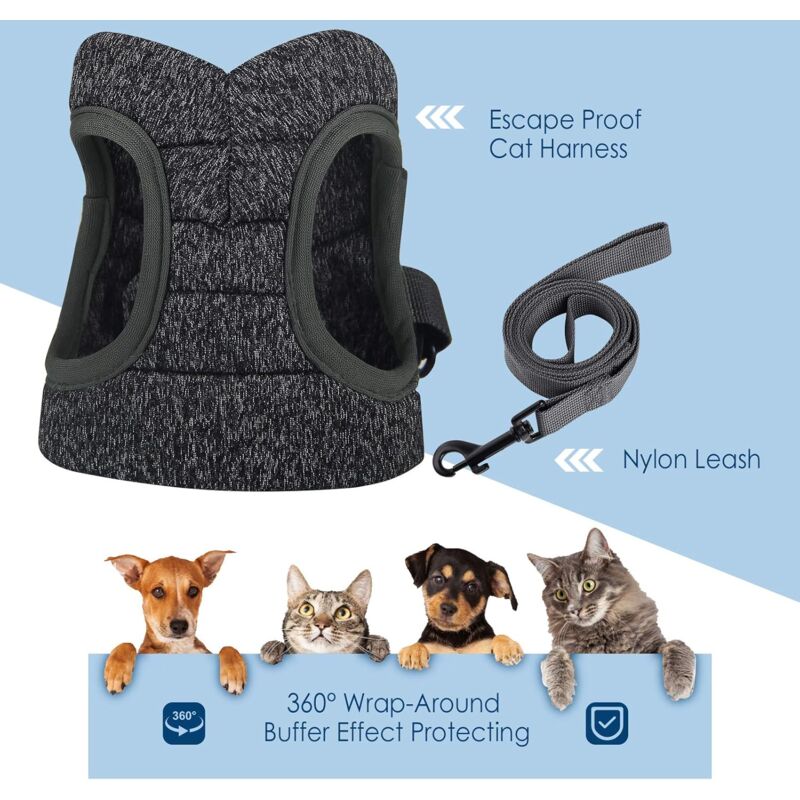 Harnais Et Laisses Pour Chats Harnais Chaton Anti évasion Réfléchissant Réglable Harnet(M
