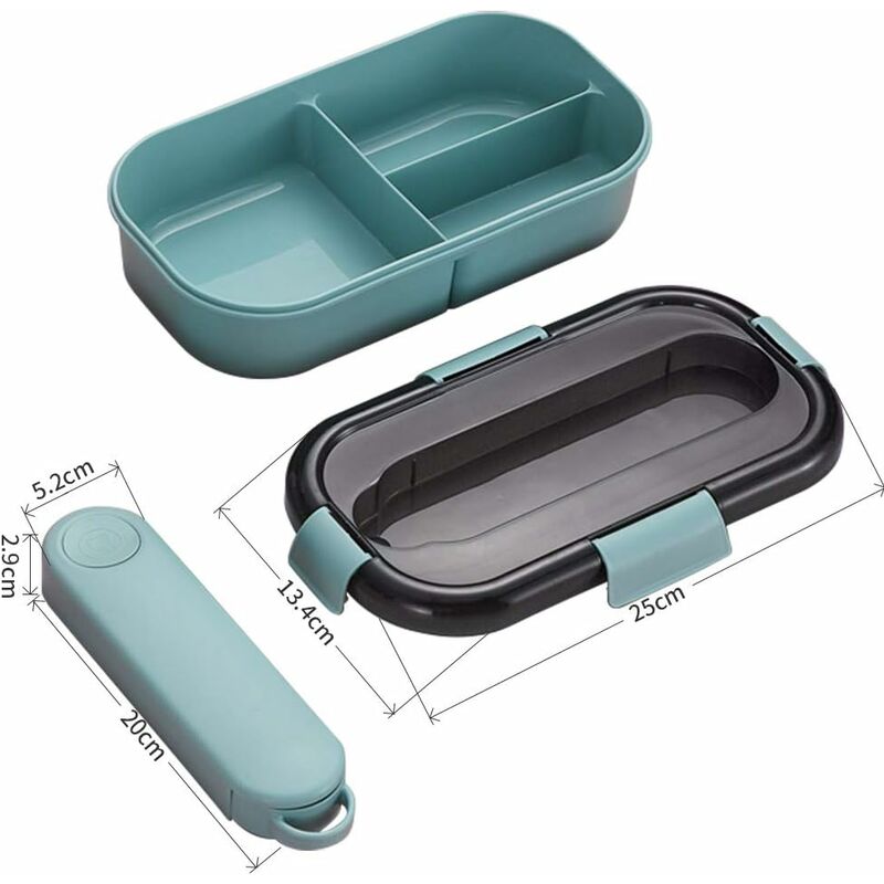 Boîte Bento 3 Étages 1000ml - Avec Fourchette Et Cuillère, Micro-ondes Et Lave-vaisselle (Beige)