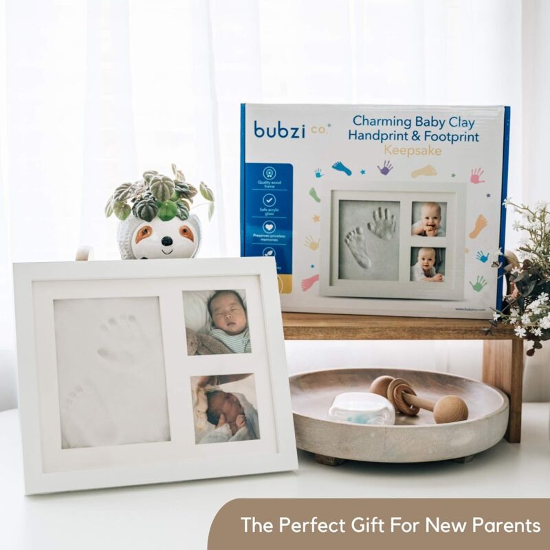 Kit Empreintes Mains Bébé Bubzi Co - 2 Recharges Argile - Souvenir Naissance - Cadeau Personnalisé