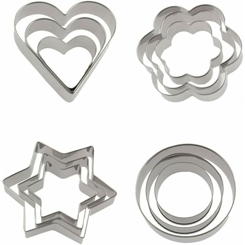Lot De 3 Emporte-pièces En Acier Pour Cuir - Formes Goutte, Cœur, étoile, Tailles 15/30/50 Mm