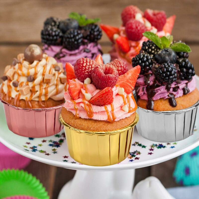 Lot de 150 Mini Caissettes à Cupcakes pour Muffin Cupcake, Moules à Gâteaux  en Papier pour Baking Dessert, Moules à gâteaux