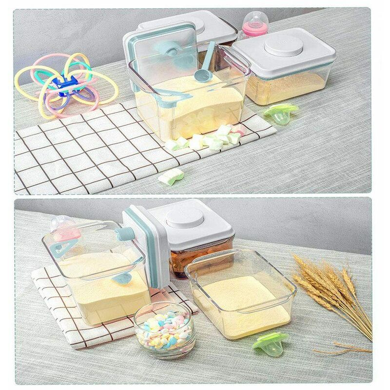 Stockage de lait en poudre, Boîte de lait en poudre, distributeur de lait  en poudre avec grattoir et cuillère, Boîte de rangement pour aliments pour  bébés pour céréales(2.3L)-Fei Yu