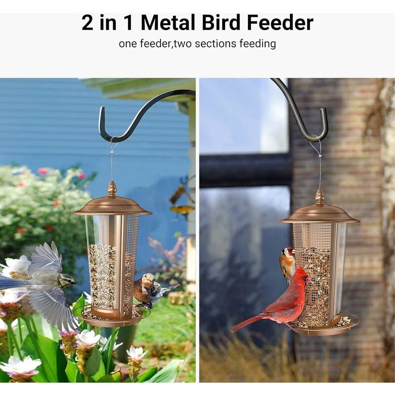 Mangeoires à oiseaux avec plateau en maille métallique, baignoire à oiseaux  et mangeoire à oiseaux robuste détachable et robuste : : Terrasse  et Jardin