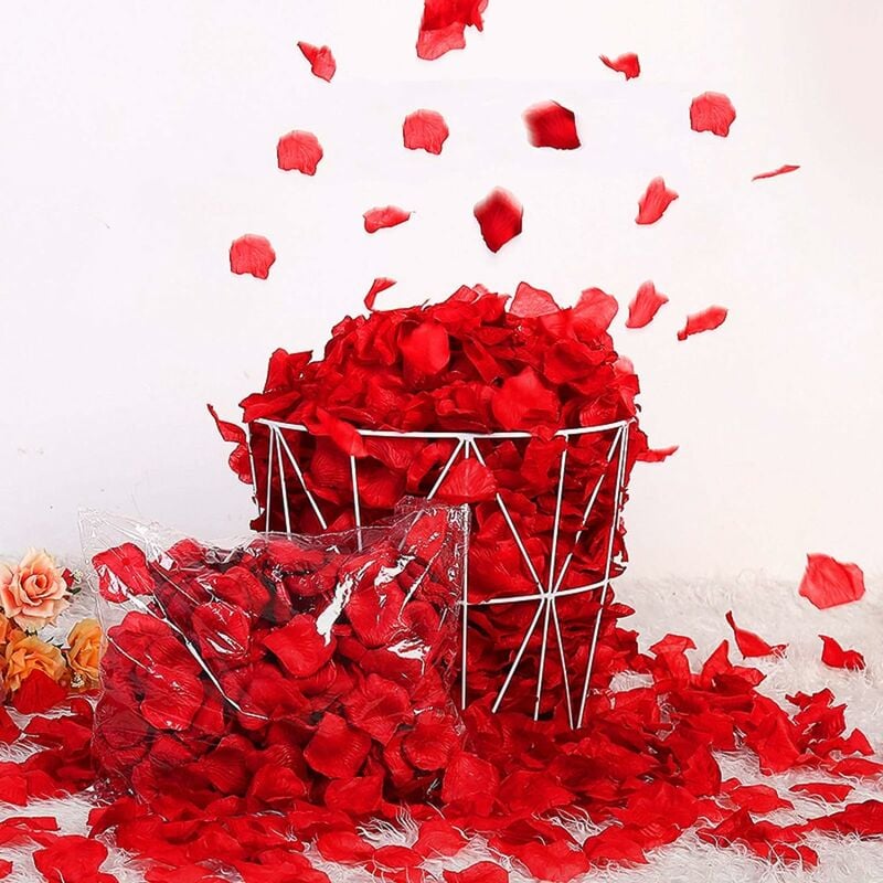 3000 Pétale de Rose Rouge, Saint Valentin Decoration Petales de Table, Décoration  Mariage Romantique fête Cérémonie Rose Artificielle Pétale-Fei Yu