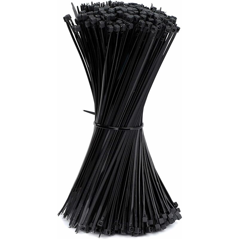 1000 serre-câbles noir ensemble résistant aux UV serre-câbles Velcro gestion  des câbles qualité industrielle