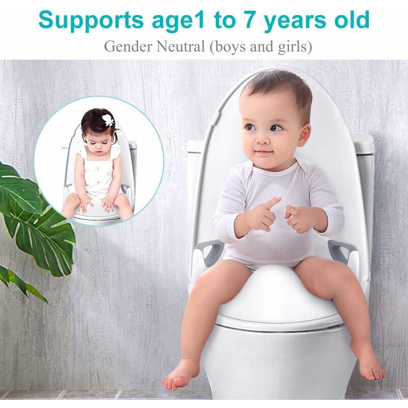 Abattant WC pour Enfants - Antidérapant - avec Poignée et Protection contre  les Éclaboussures Potty Trainer pour 1-8 Ans - blanc