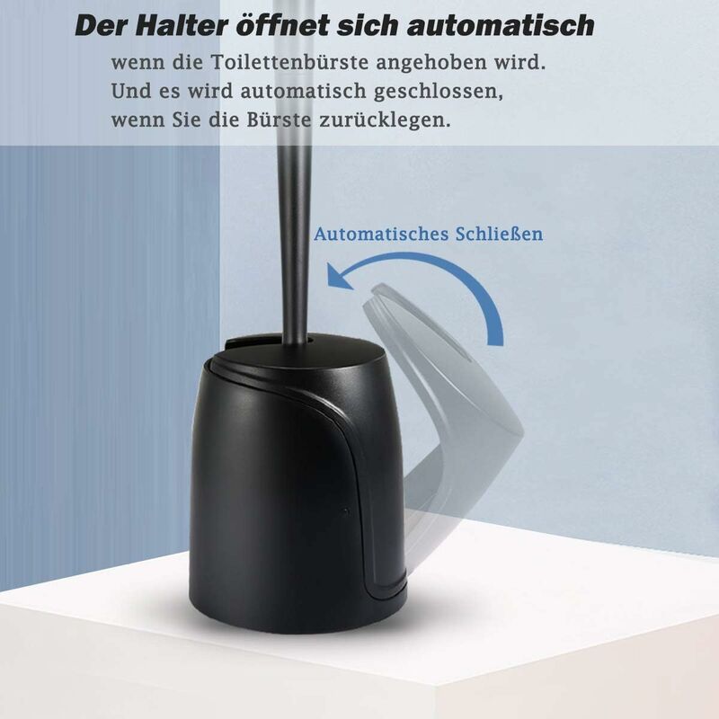 Brosse WC En Silicone Avec Manche Inox Et Protection Anti-éclaboussures - Nettoyage Profond Et Hygiénique