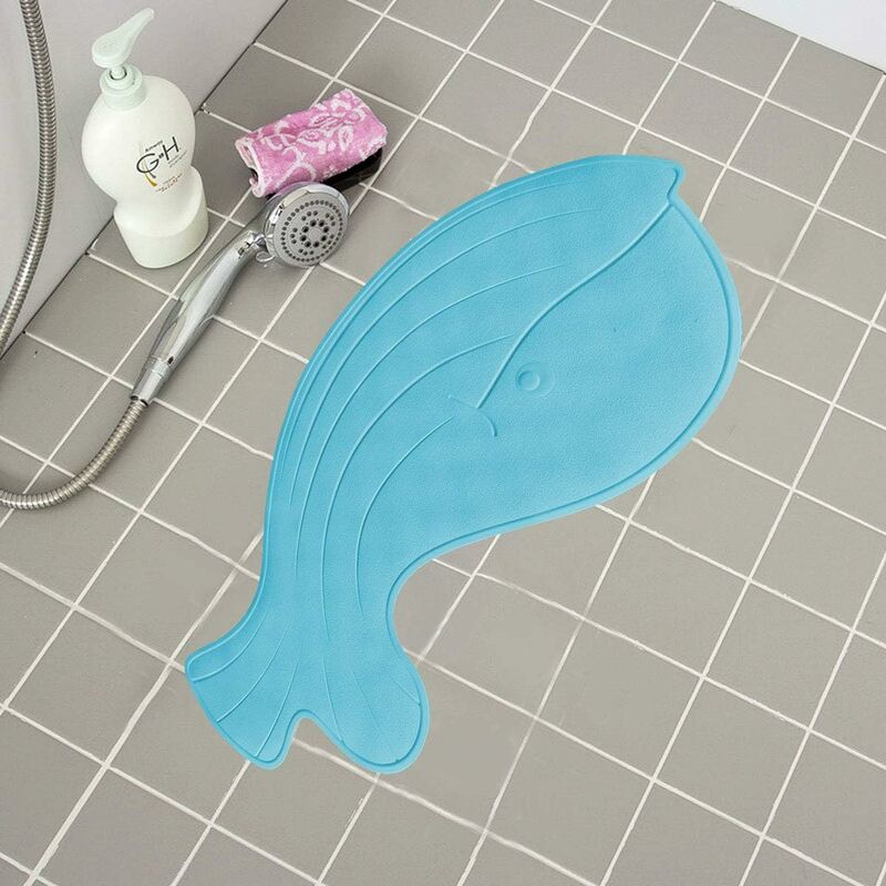 Tapis De Bain Antidérapant Enfant Motif Baleine - Caoutchouc Sans Odeur, Antibactérien, Lavable En Machine, 75 Cm - 2