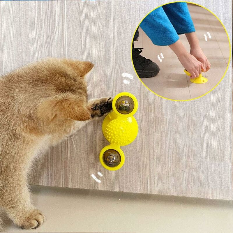 Jouet Interactif Pour Chat - Balle Tournante Style Moulin à Vent, Sans Piles, Pour Chats D'intérieur