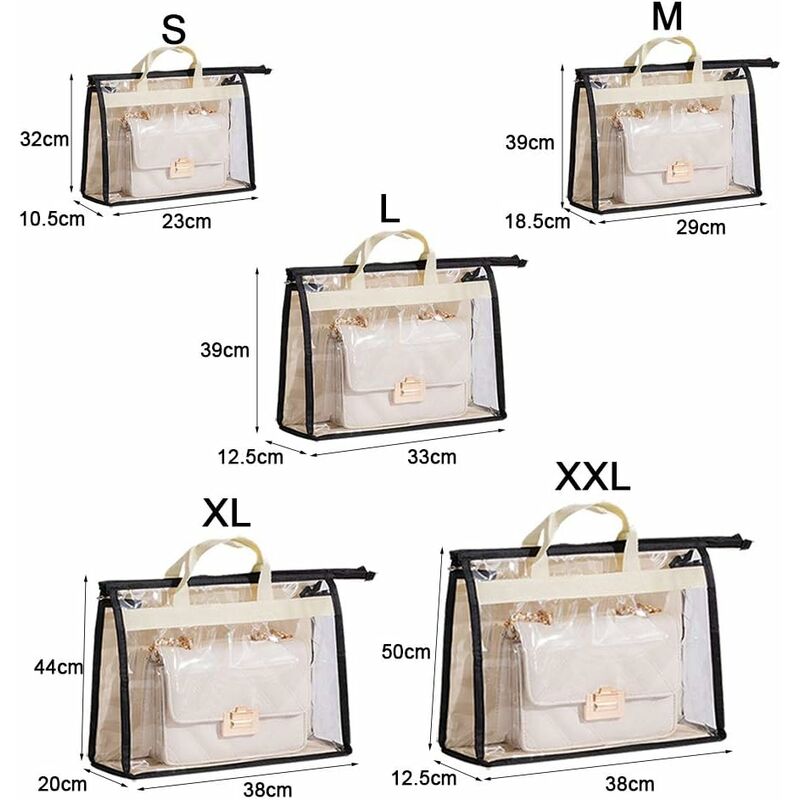 3 Organisateurs Suspendus Saijer Pour Sacs à Main - Tissu Oxford 6 Poches - Gain De Place Dans Placard