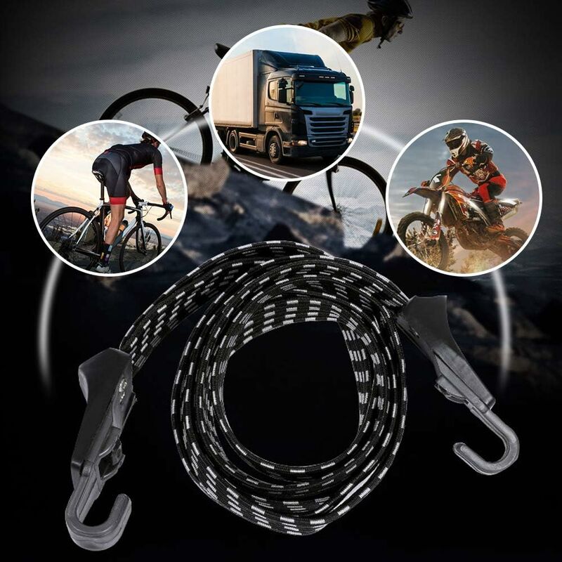 Cordon élastique De Fixation 2 M Avec Crochets - Pour Sac à Dos Moto, Camping, Bagages, Rangement Extérieur - 6