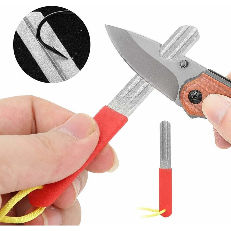 Lot De 2 Pierres à Aiguiser Pour Hameçons – Double Face (grain Fin/grossier), Avec Poignée