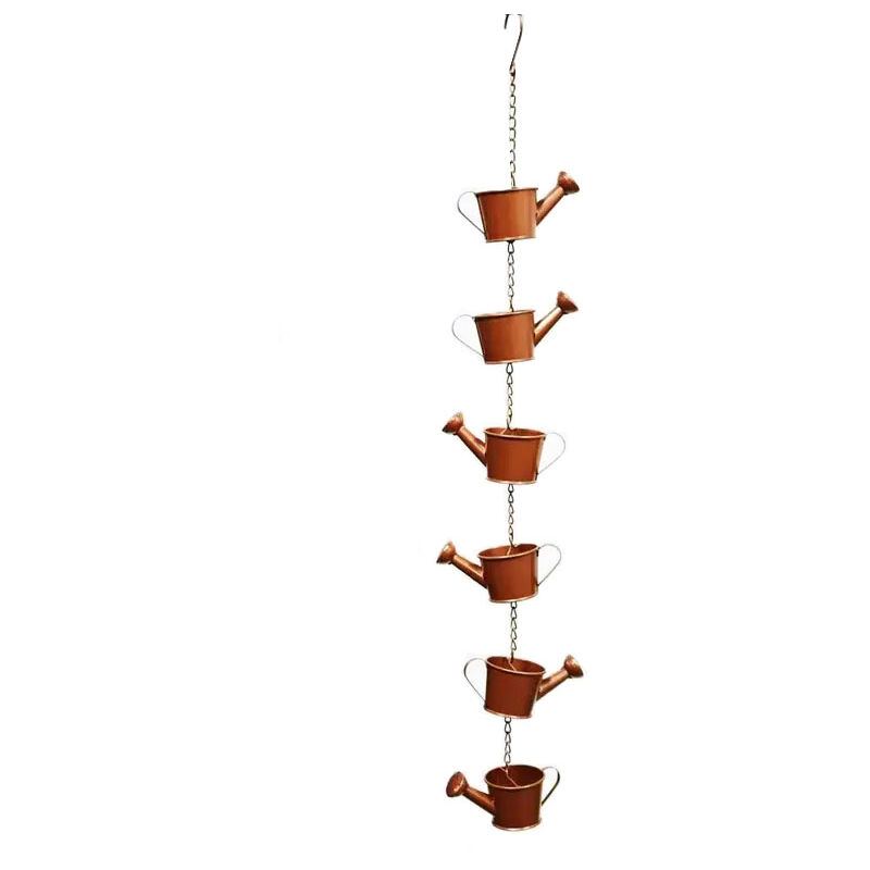 Chaîne De Pluie Métal 1 Mètre Avec Carillon éolien - Décoration Jardin Et Récupération Eau Stylée
