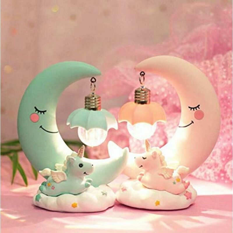 Veilleuse LED Licorne Rose Pour Enfant - Changement De Couleur, Timer 15min, Piles AAA - Lampe De Nuit Chambre Bébé, DHINK338-02