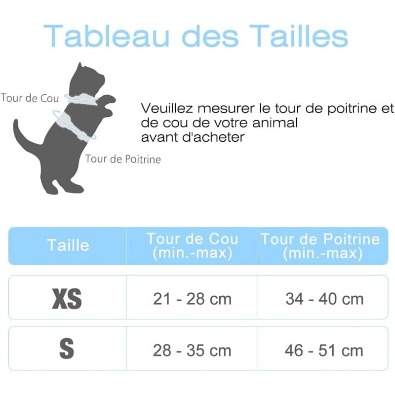 Felix Et Isidore Harnais Chat Easy Cat Harnais Pour Chat Réglable Et Léger Avec Laisse Anti-évasion, Respirant Et Facile à Contrôler, Bandes Réfléchissantes Pour Sécurité