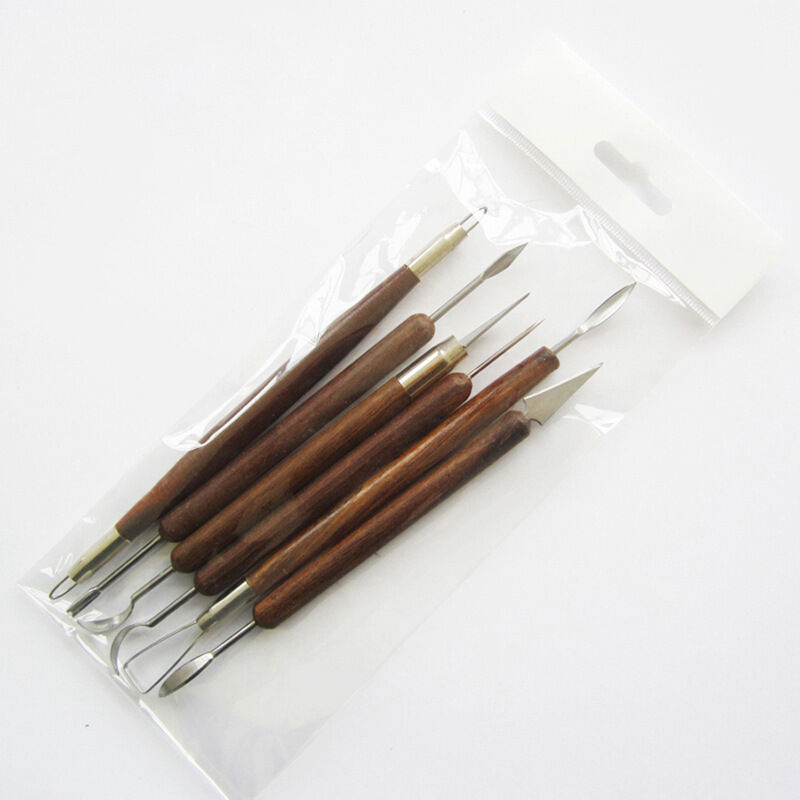 Kit De 2 Outils En Céramique Pour Sculpture Et Poterie - Acier Inoxydable Chirurgical, Manche En Bois
