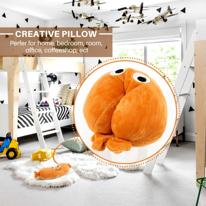 Oreiller Déco Nourriture Simulée - Crevettes, Poisson, Saucisse En Peluche Douce, Cadeau Drôle