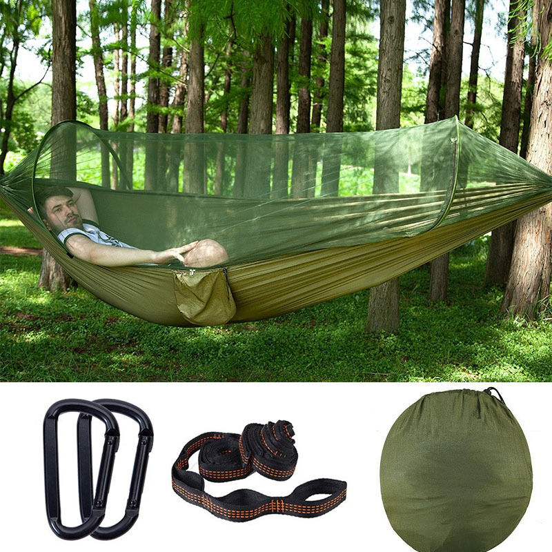 MYMM Hamac de Camping, Tissu de Nylon Portable Pliable, moustiquaires Ultraléger Tissu de