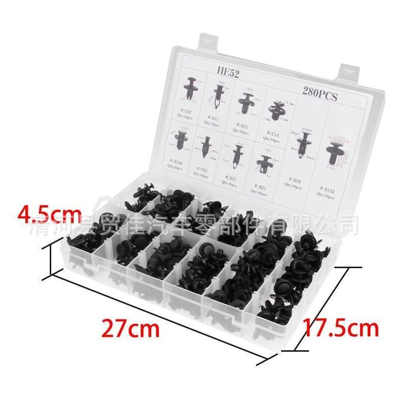 240 Clips De Fixation Auto - Kit Universel Pour Portes, Pare-chocs, Boucliers - Avec Boîte De Rangement Et Pince De Retrait