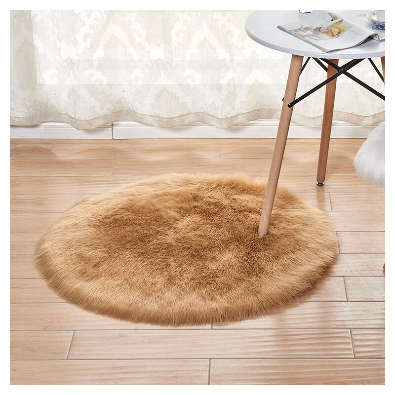 Tapis Rond Salon Tapis Rond Lavable En Machine 100cm Polaire De Corail Interieur Anti Slip Chambre à Coucher Tapis Absorbant Entree