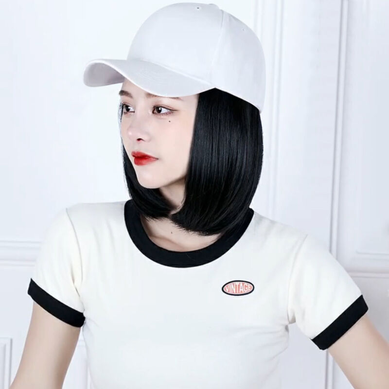 Casquette Baseball Avec Cheveux Blonds - Extension Amovible Style Bob Court, Réglable | Pour Femmes, Déguisement, Cosplay - 8