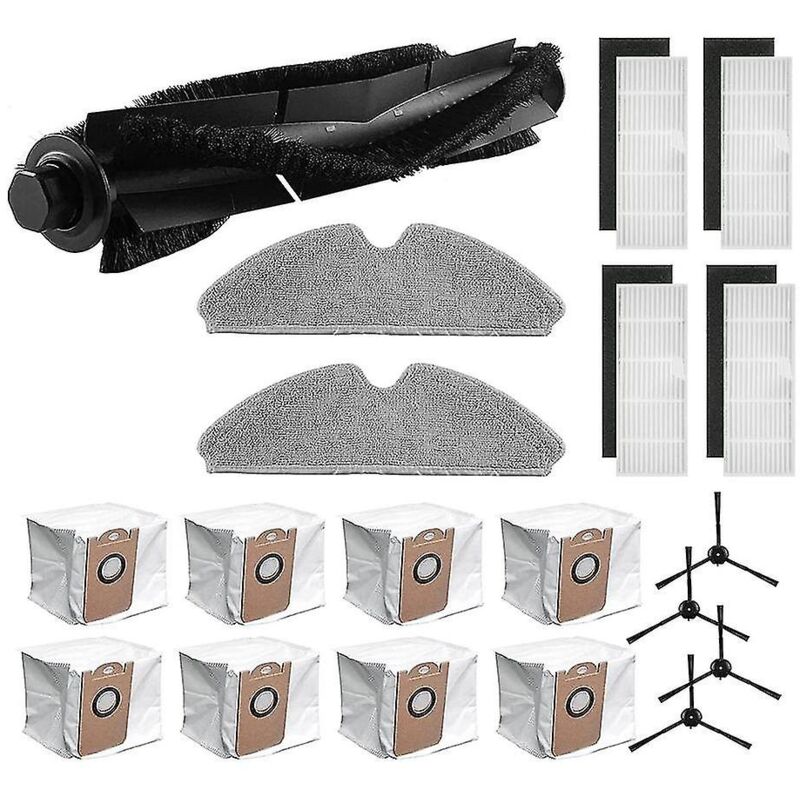 Kit D’Accessoires Pour Aspirateur Robot JONR P20 Pro – Brosses, Serpillère Et Sacs à Poussière