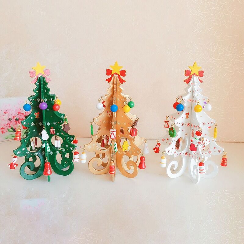 Lot De 2 Décorations De Noël En Bois Vierges Avec Ficelle - À Peindre Ou Décorer - Loisirs Créatifs Et Décoration Sapin