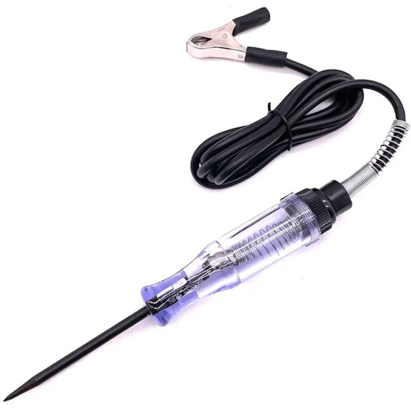 Testeur Tension Voiture 6/12/24V – Sonde Acier, Clip Crocodile, Pour Circuits électriques Auto