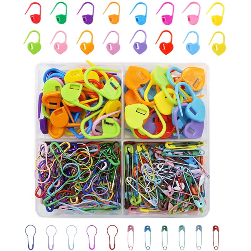Lot De 200 Marqueurs De Mailles Pour Tricot Et Crochet - 10 Couleurs Vives, Avec Boîte De Rangement Pratique