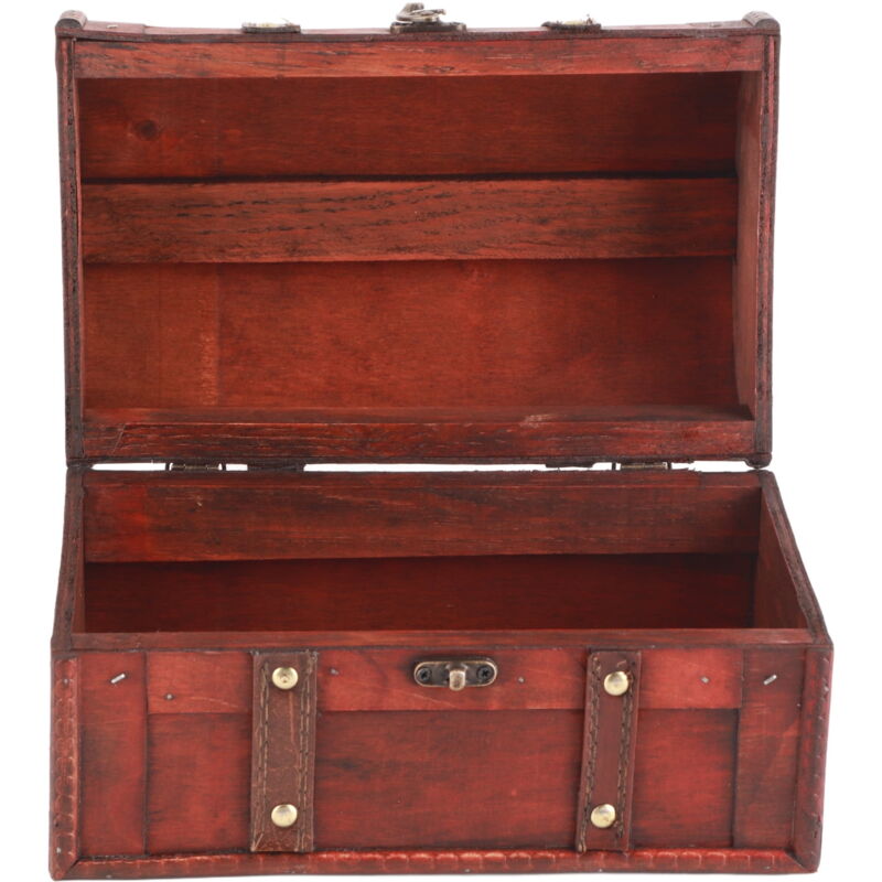 Valise Vintage En Bois Et PU – Coffre à Bijoux Ou Accessoire Photo